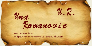 Una Romanović vizit kartica